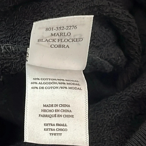 Rails | Marlo tonal flocked velvet cobra sweatshirt top Women’s size XS Zippers - Picture 8 of 9